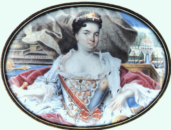 Murano, Andrea da Portrait of Catherine I in front of Ekaterinhov oil painting image